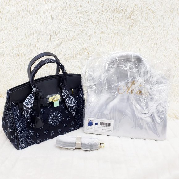 Mata Handbags - Black Bandanna Purse Clutch Bandana